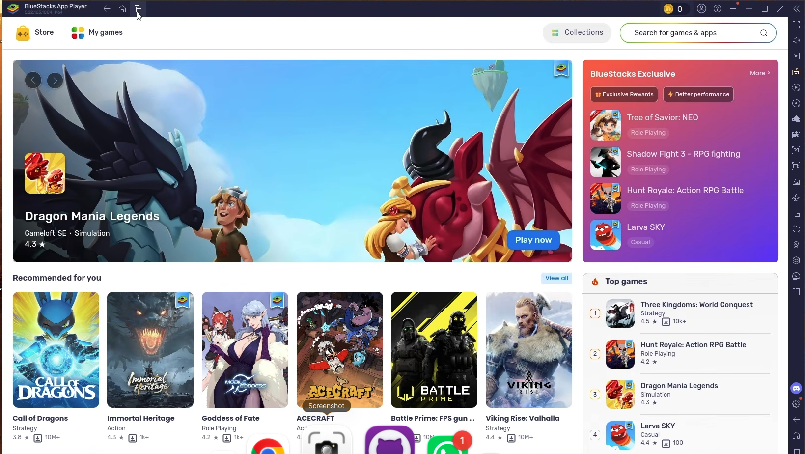 YesMovies app for PC - BlueStacks main interface and home screen